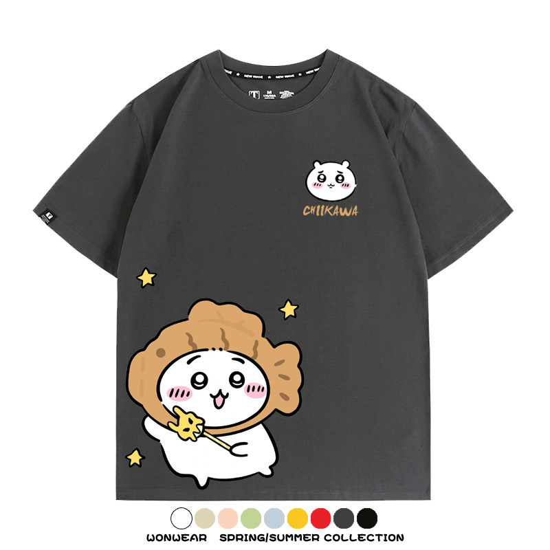 吉伊卡哇chiikawa小可愛吉伊烏薩奇小八聯動情侶短袖純棉T恤上衣
