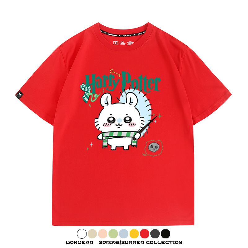 Chiikawa聯動哈利波特 親子情侶裝寬鬆短袖T