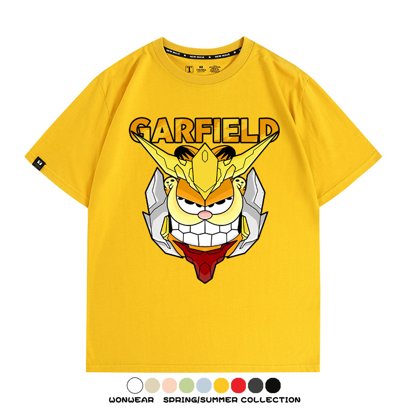 加菲貓聯名機動戰士鋼彈 親子情侶寬鬆短袖T