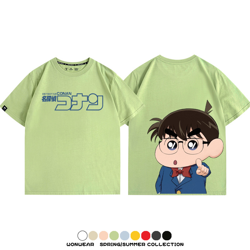 名偵探柯南蠟筆小新聯名 親子情侶裝寬鬆短袖T