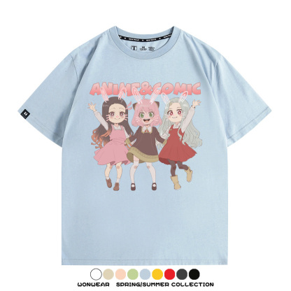 間諜家家酒鬼滅之刃聯名 親子情侶裝寬鬆短袖T