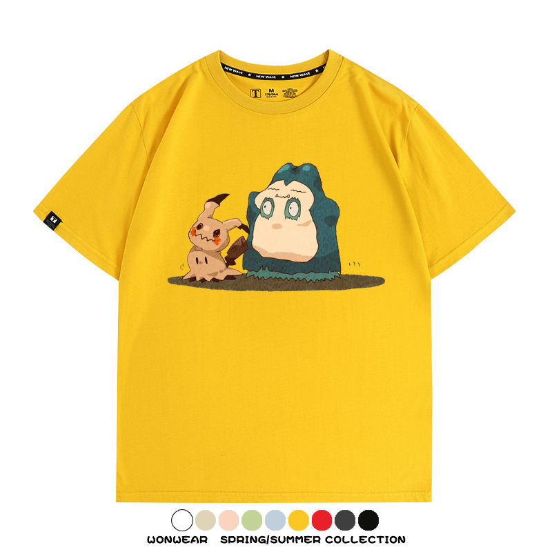 精靈寶可夢小卡比獸任天堂遊戲周邊情侶短袖T恤純棉上衣寬鬆百搭