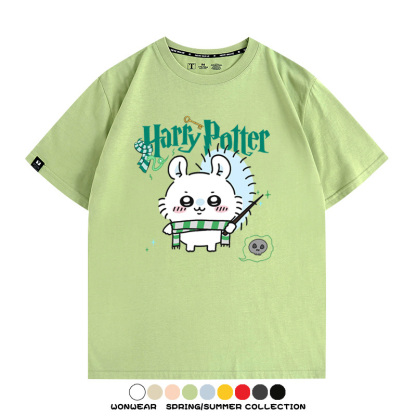Chiikawa聯動哈利波特 親子情侶裝寬鬆短袖T