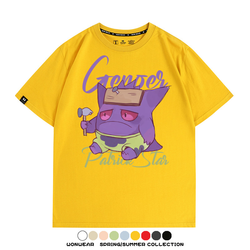 派大星耿鬼寶可夢聯名 親子情侶裝寬鬆短袖T