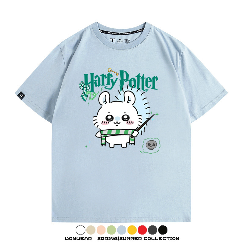 Chiikawa聯動哈利波特 親子情侶裝寬鬆短袖T