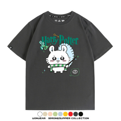 Chiikawa聯動哈利波特 親子情侶裝寬鬆短袖T