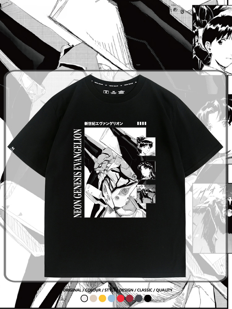 新世紀福音戰士EVA動漫初號機機甲使徒潮流短袖夏季男士純棉T恤衫