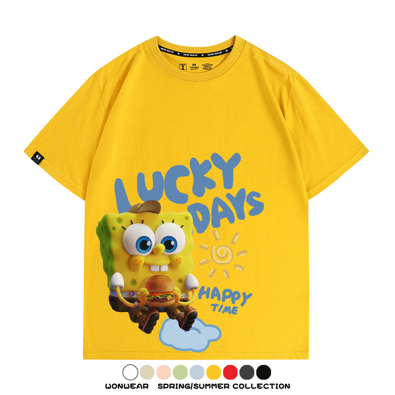 海綿寶寶派大星聯名 親子情侶寬鬆短袖T