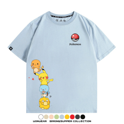 精靈寶可夢像素可愛 親子情侶裝寬鬆短袖T