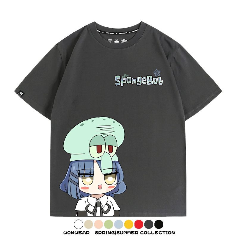 海綿寶寶x孤獨搖滾聯名 親子情侶寬鬆短袖T