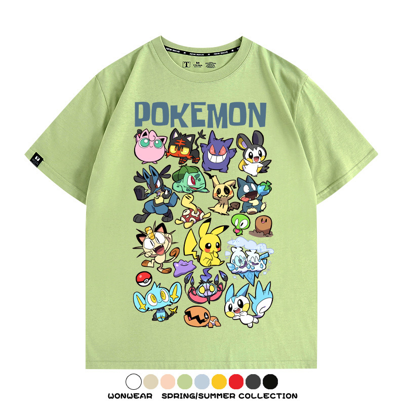 精靈寶可夢卡通Q版 親子情侶裝寬鬆短袖T