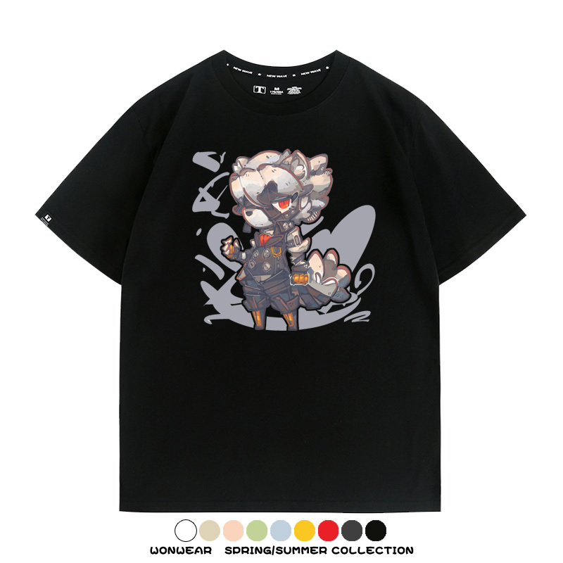 絕區零遊戲安比妮可可琳卡通Q版同款短袖夏季純棉T恤衫二次元COS