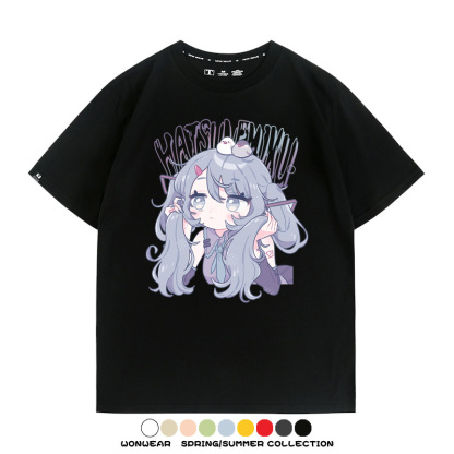 初音未來miku二次元少女元氣動漫周邊短袖夏季情侶純棉T恤男休閒