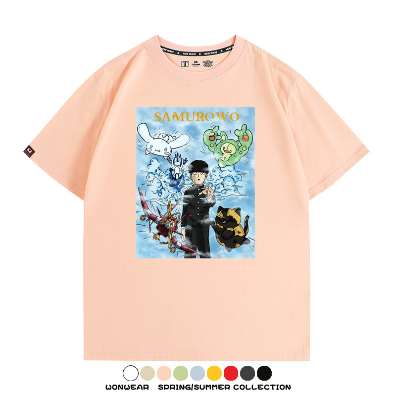 JOJO的奇妙冒險日系動漫二次元聯動款短袖夏季青少年男純棉T恤寬鬆