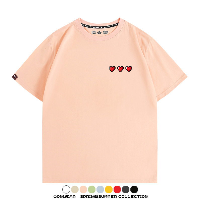 薩爾達傳說王國之淚經典紅心像素任天堂周邊短袖夏季男士純棉T恤