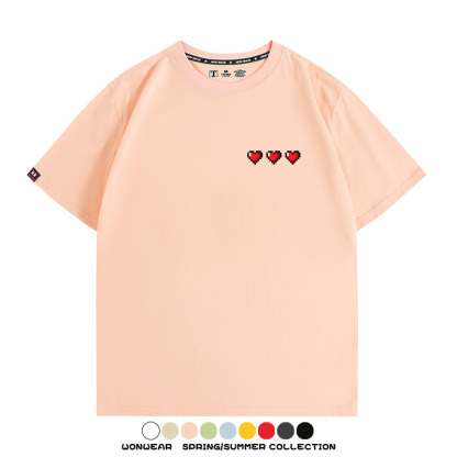 薩爾達傳說王國之淚經典紅心像素任天堂周邊短袖夏季男士純棉T恤