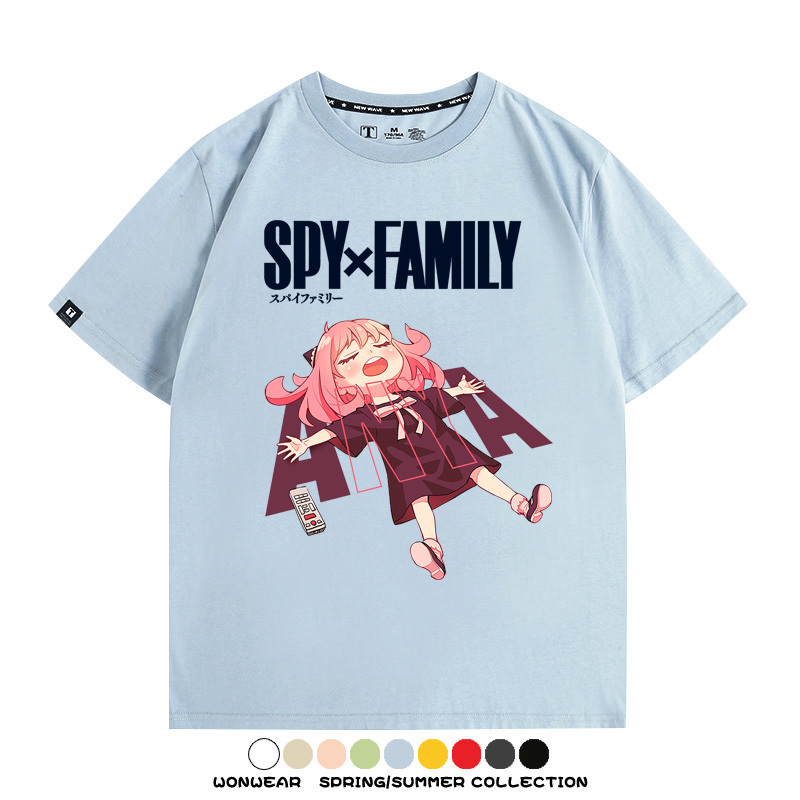 間諜家家酒動漫劇場版阿尼亞周邊短袖純棉學生上衣T恤衫夏季百搭