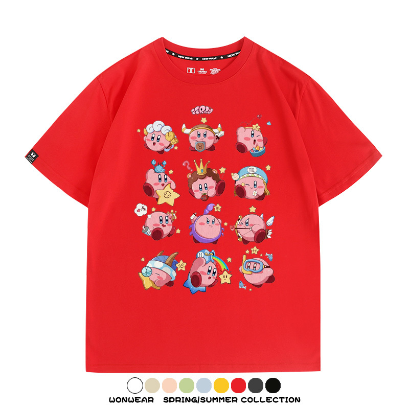 星之卡比任天堂遊戲周邊T恤十二星座生肖聯名款短袖夏季情侶上衣