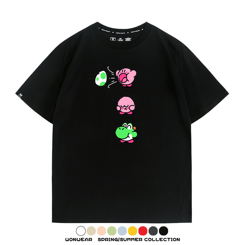 星之卡比遊戲 親子情侶裝寬鬆短袖T