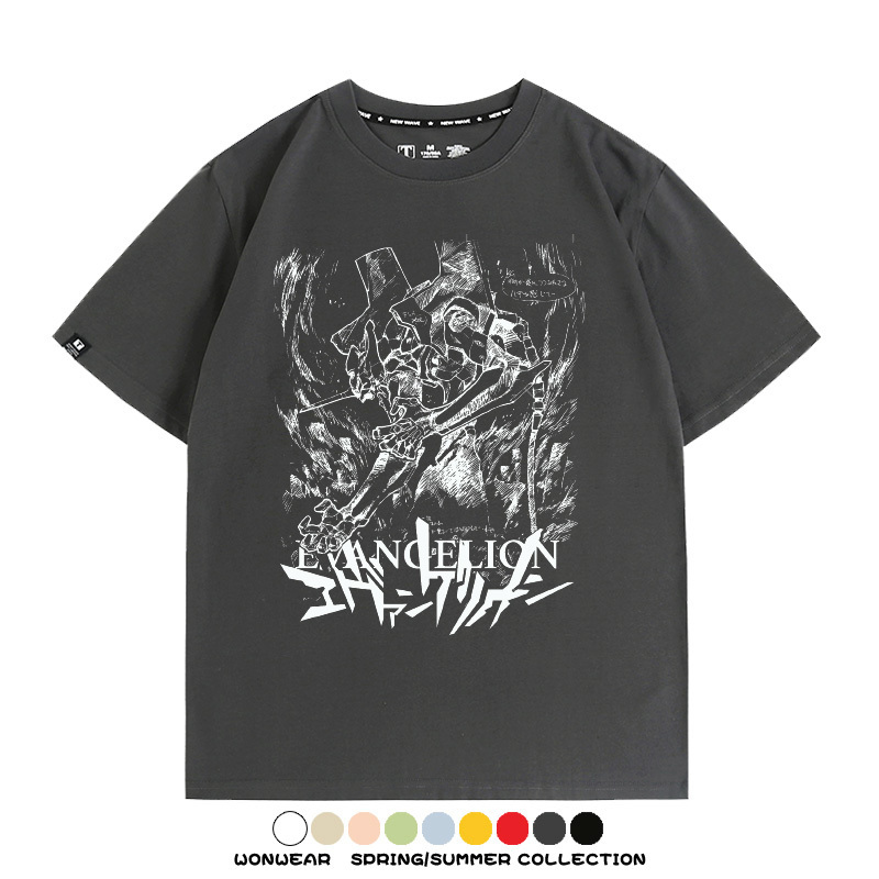 新世紀福音戰士EVA動漫周邊短袖T恤衫夏季男士純棉潮流二次元寬鬆