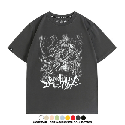 新世紀福音戰士EVA動漫周邊短袖T恤衫夏季男士純棉潮流二次元寬鬆