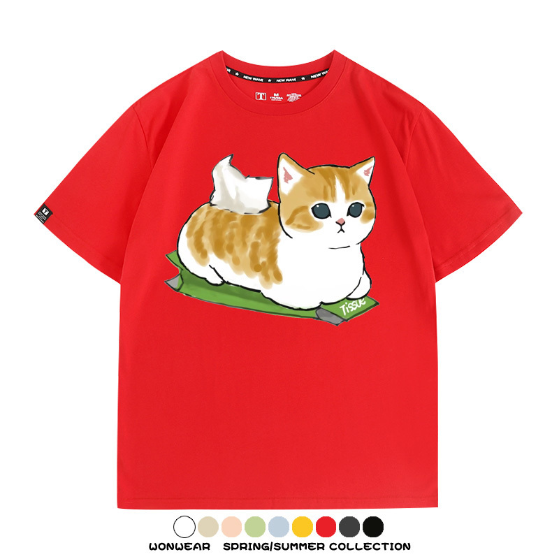貓貓卡通Q版 親子情侶裝寬鬆短袖T