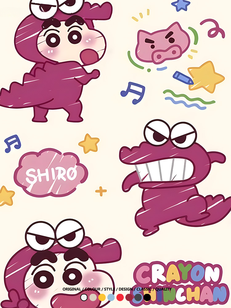 蠟筆小新Q版可愛小恐龍 親子情侶寬鬆短袖T