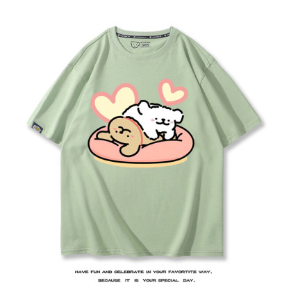 線條小狗 2024親子情侶男女同款 T恤