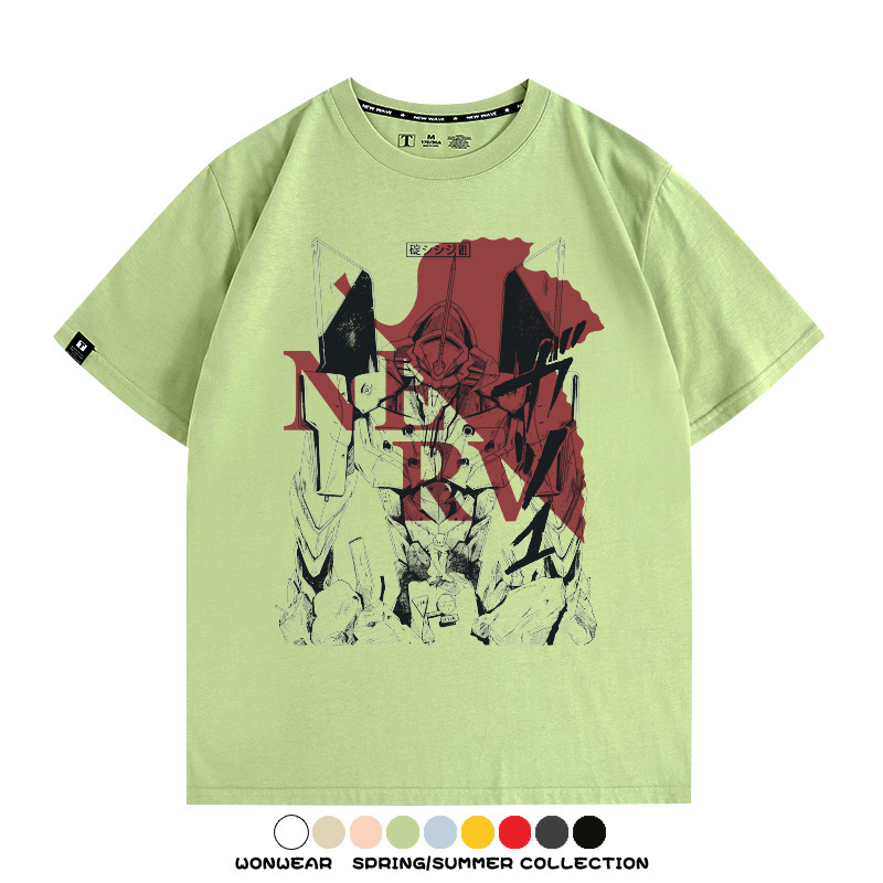 新世紀福音戰士EVA動漫周邊短袖T恤衫夏季男士純棉潮流二次元寬鬆