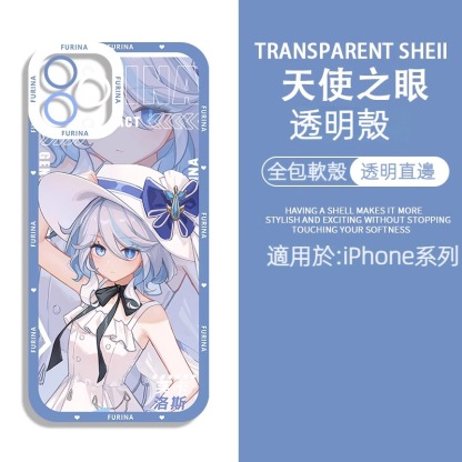 蘋果 系列原神水神芙卡洛斯天使眼透明防摔軟殼