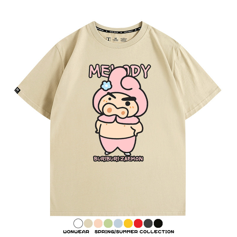三麗鷗x蠟筆小新肥嘟嘟左衛門 親子情侶寬鬆短袖T