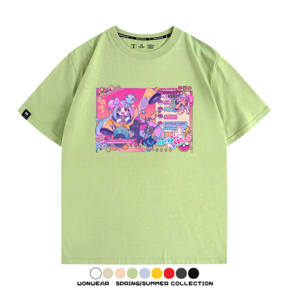 寶可夢歌姬美洛耶塔聯動MIKU初音未來周邊短袖T恤衫夏季純棉上衣寬鬆