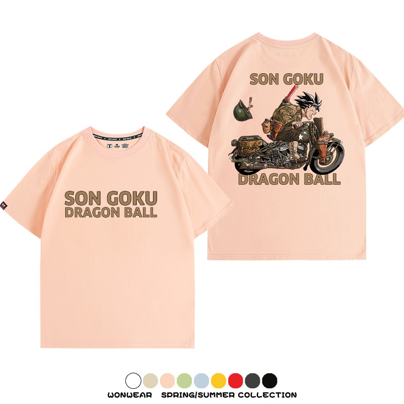 七龍珠日系動漫聯動機車鈴木悟空潮牌周邊短袖純棉寬鬆夏季男T恤