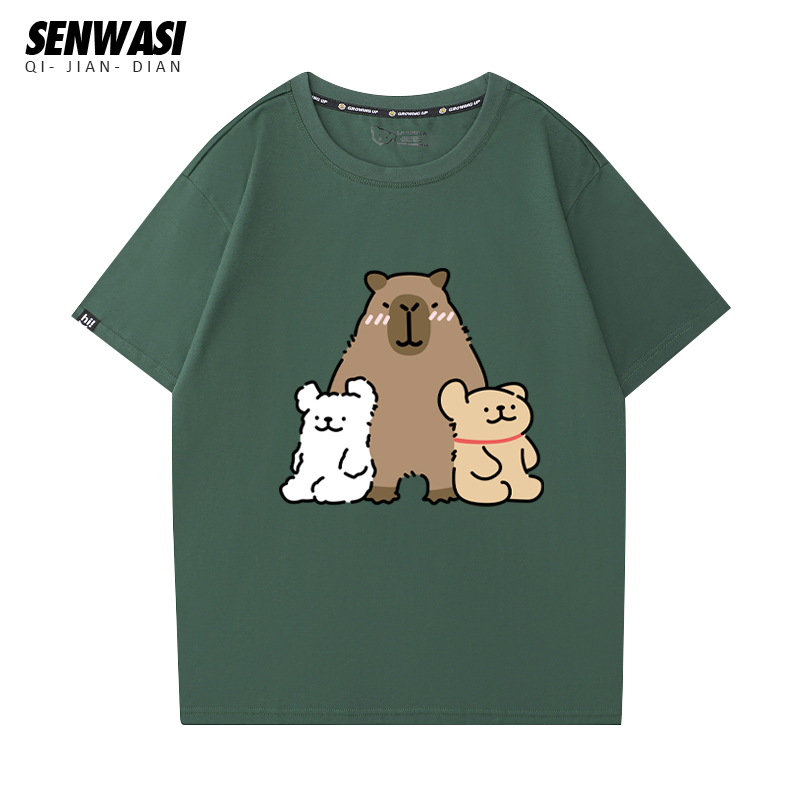 卡皮巴拉 2024親子情侶男女同款 T恤