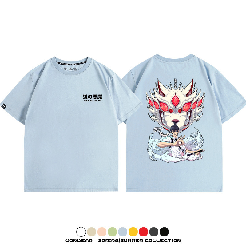 鏈鋸人早川秋狐之惡魔聯名 親子情侶裝寬鬆短袖T