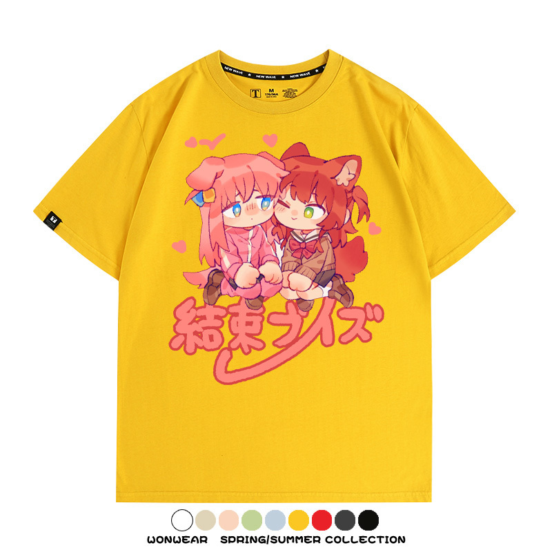 Q版孤獨搖滾後藤一里 親子情侶裝寬鬆短袖T