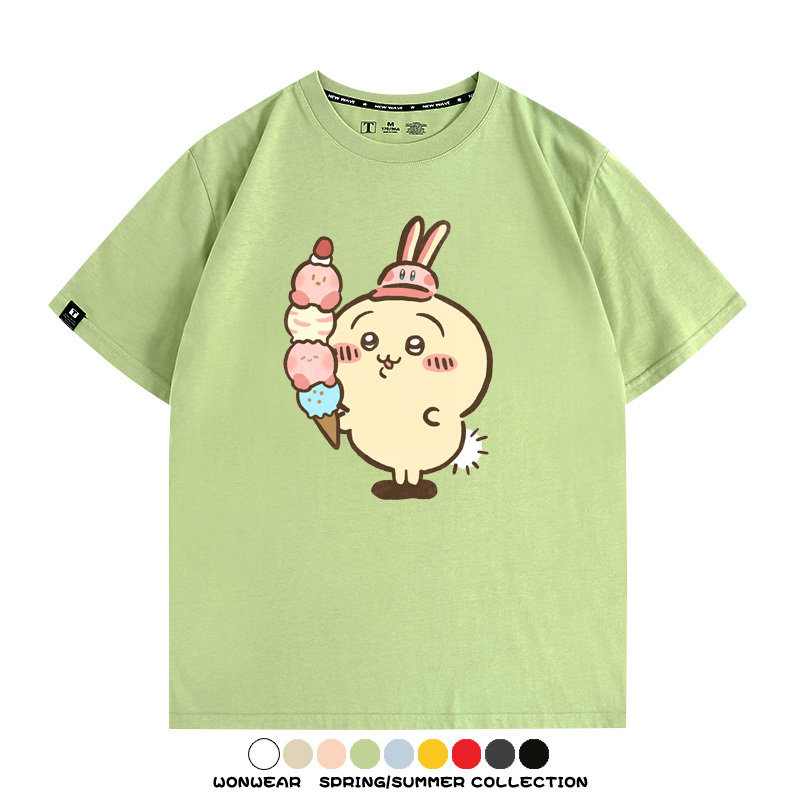 Chiikawa吉伊卡哇卡通烏薩奇COS星之卡比聯動短袖純棉T恤夏季寬鬆