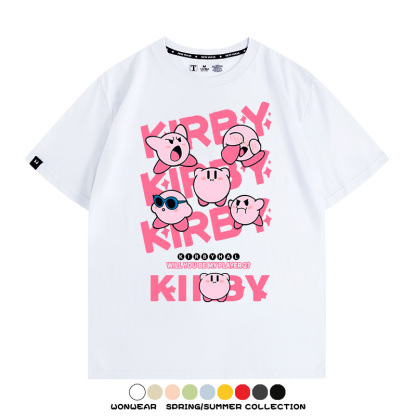 星之卡比任天堂遊戲周邊 親子情侶裝寬鬆短袖T