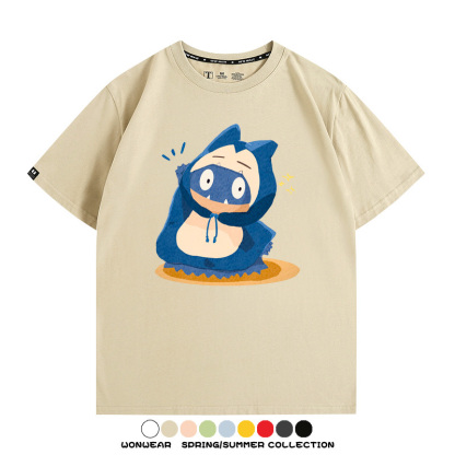 精靈寶可夢小卡比獸任天堂遊戲周邊情侶短袖T恤純棉上衣寬鬆百搭