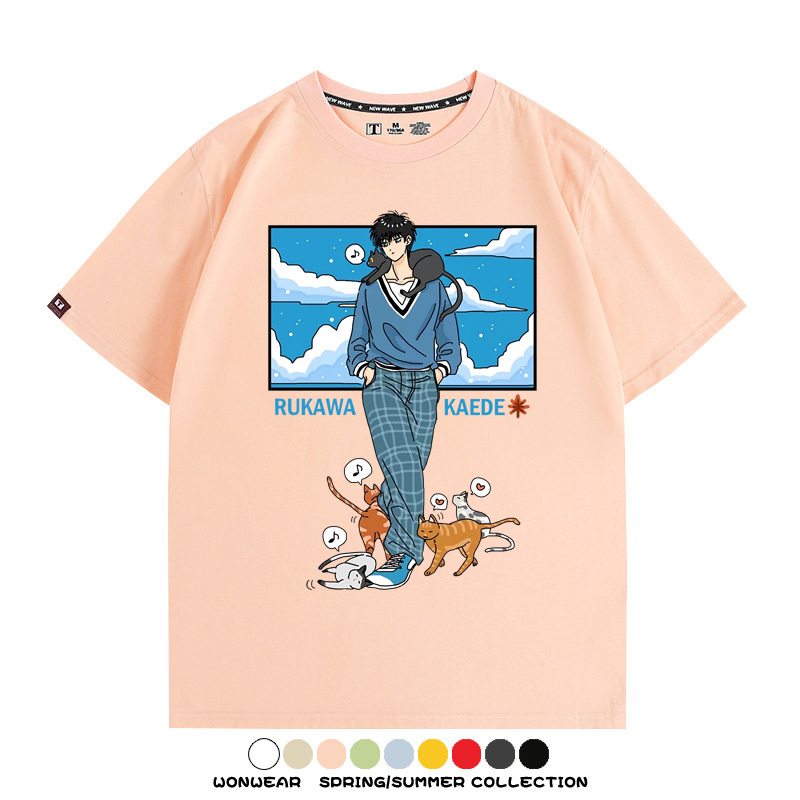 灌籃高手流川楓貓咪聯名 親子情侶裝寬鬆短袖T