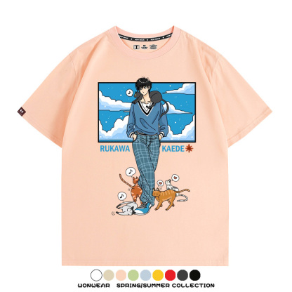 灌籃高手流川楓貓咪聯名 親子情侶裝寬鬆短袖T