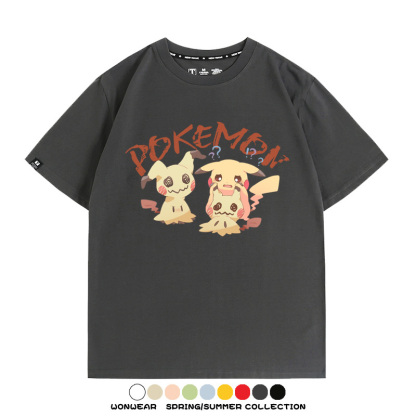 寶可夢皮卡丘謎擬Q 親子情侶寬鬆短袖T