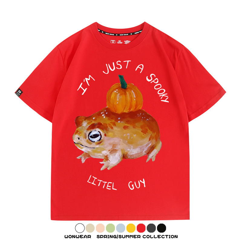 可愛青蛙呱呱搞怪 親子情侶裝寬鬆短袖T