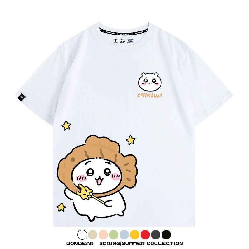 吉伊卡哇chiikawa小可愛吉伊烏薩奇小八聯動情侶短袖純棉T恤上衣