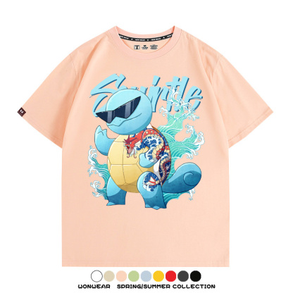 精靈寶可夢傑尼龜 親子情侶裝寬鬆短袖T