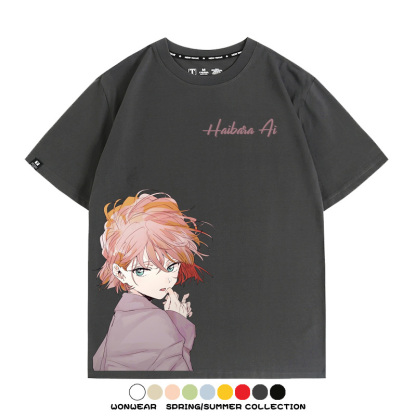 名偵探柯南灰原哀小蘭潮牌情侶原畫聯動周邊短袖夏季純棉T恤寬鬆