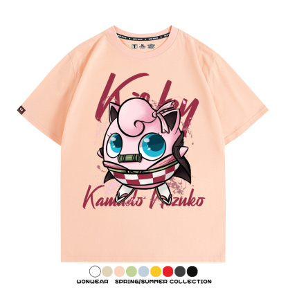寶可夢胖丁聯名鬼滅之刃禰豆子周邊短袖T恤