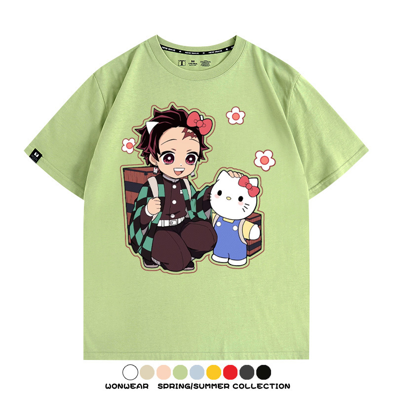 鬼滅之刃聯名三麗鷗 親子情侶裝寬鬆短袖T