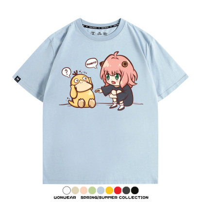 間諜家家酒安妮亞x寶可夢可達鴨 親子情侶裝寬鬆短袖T