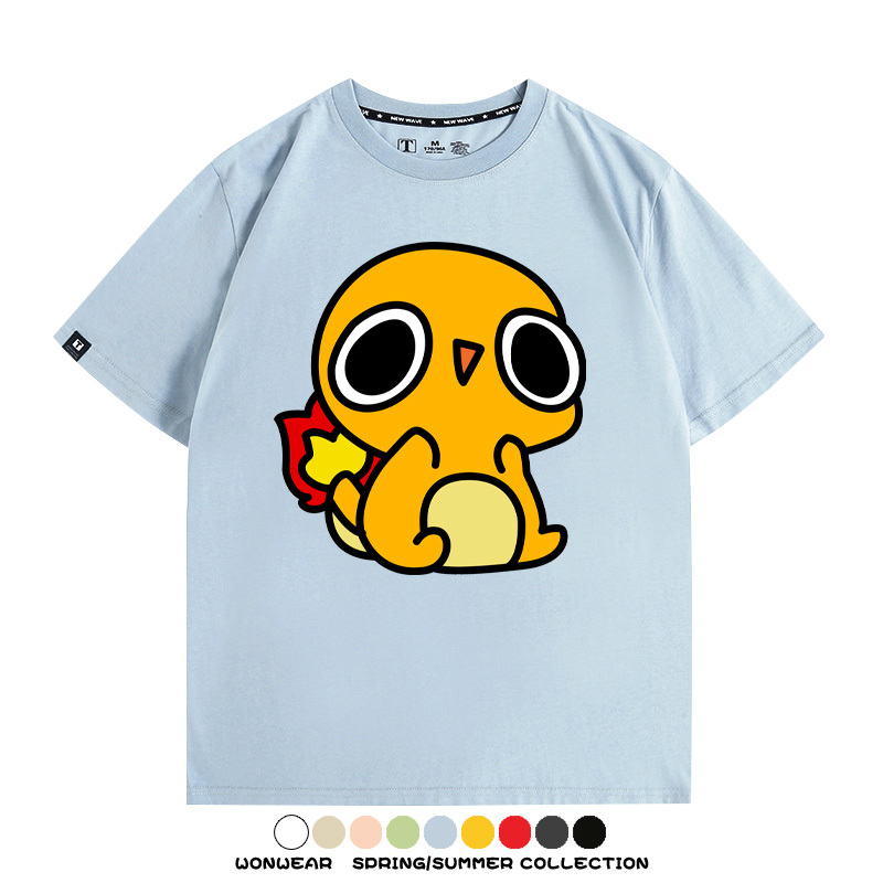 精靈寶可夢小火龍傑尼龜 親子情侶裝寬鬆短袖T